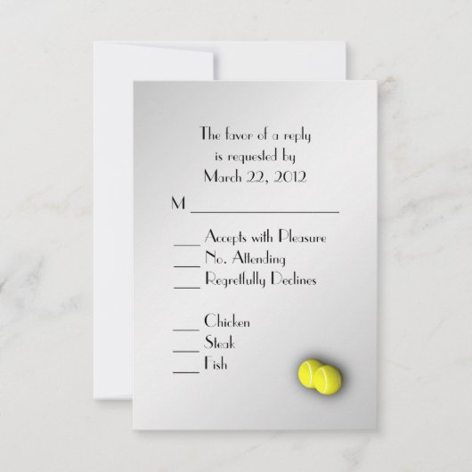 Tennis Silver RSVP met menukeuze (Voorkant)