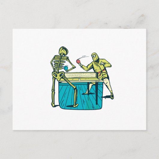 Tennis Skeleton Briefkaart (Voorkant)