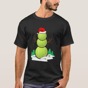 Tennis Snowman Balls Kerstmis Pajama Gifts Mannen  T-shirt