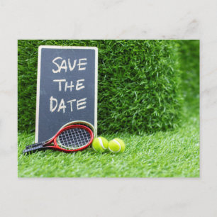 Tennis sparen de Datum voor partijuitnodiging Briefkaart