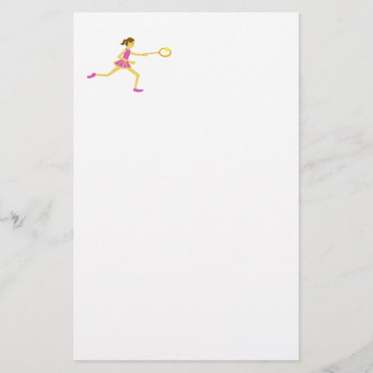 Tennis-speler Briefpapier (Voorkant)