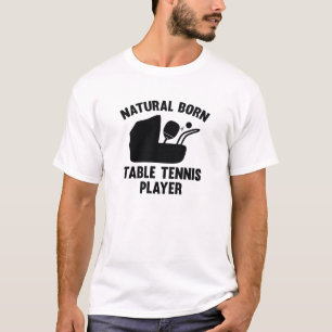 Tennis-speler natuurlijke gebondente tafels t-shirt