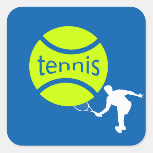Tennis-speler Vierkante Sticker