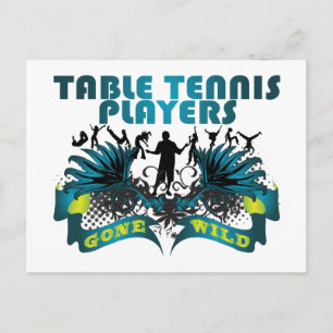 Tennis-spelers in tabel Wild Briefkaart
