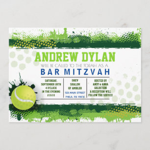 TENNIS SPLASH Bar Mitzvah Uitnodiging