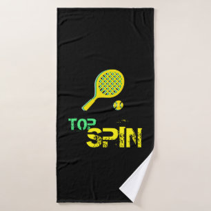 Tennis Sport Pop Art, Green & Yellow Racket & Ball Badhanddoek