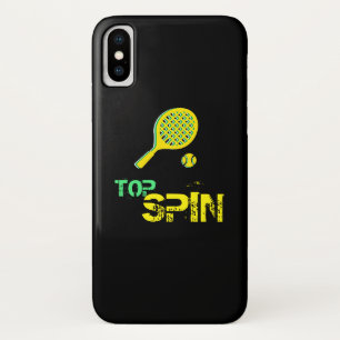 Tennis Sport Pop Art, Green & Yellow Racket & Ball iPhone X Hoesje