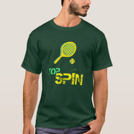 Tennis Sport Pop Art, Green & Yellow Racket & Ball T-shirt