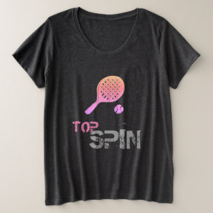 Tennis Sport Pop Art, Roze Racket & Ball Grote Maat T-shirt