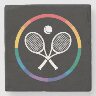 Tennis Sport Regenboog LGBTQ Gay Pride Bondgenoot Stenen Onderzetter