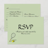 Tennis Sport RSVP Diner Choix Carte Postale (Devant / Derrière)