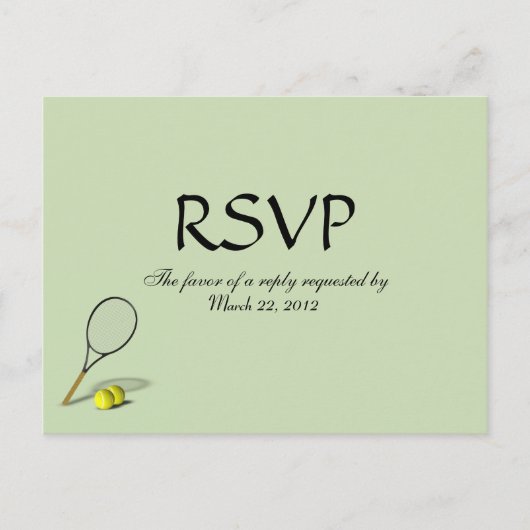 Tennis Sport RSVP Diner Choix Carte Postale (Devant)