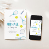 Tennis Sport Thème Anniversaire Invitation