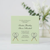 Tennis Sport Thème Mariage Invitations (Debout devant)