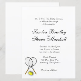 Tennis Sport Theme Wedding Invitaties Kaart