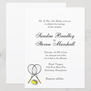 Tennis Sport Theme Wedding Invitaties Kaart