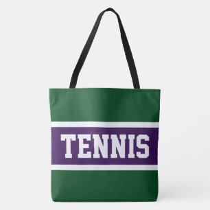 TENNIS Sportief Paars Groen Wit Atletisch Strepen Draagtas