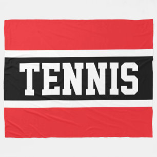 TENNIS Sportief Plezier Helder Rood Zwart Wit Stre Fleece Deken