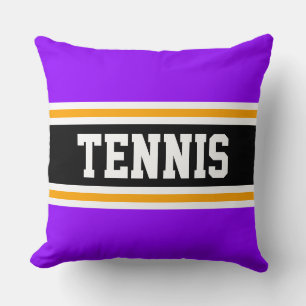 TENNIS Sportieve Heldere Paarse Zwarte Racing Stri Kussen