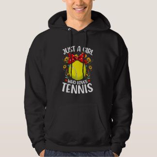 Tennis Sportliefhebber Bloem Gewoon Een Meisje Dat Hoodie