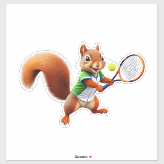 Tennis Squirrel Sticker (Vel)