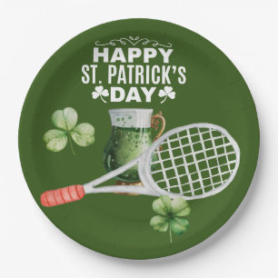 Tennis St. Patrick's dag voor tennisser Papieren Bordje