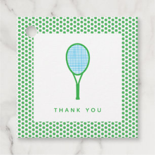 Tennis Ster Sport Party in Groen en Blauw Bedankjes Labels