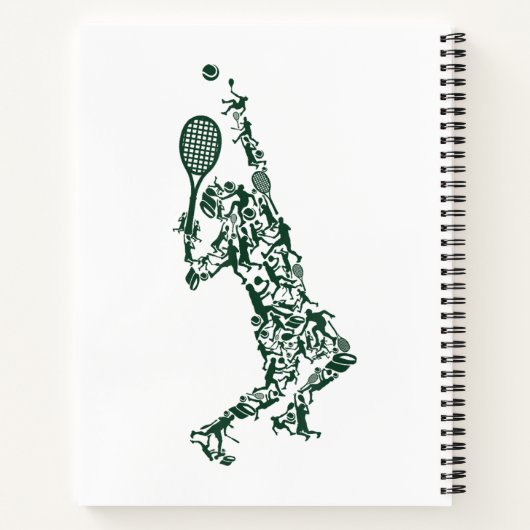 Tennis T Shirt - Player Positioneert aftakel in Notitieboek (Achterkant)