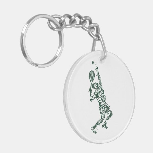 Tennis T Shirt - Player Positioneert aftakel in Sleutelhanger (Voorkant Links)