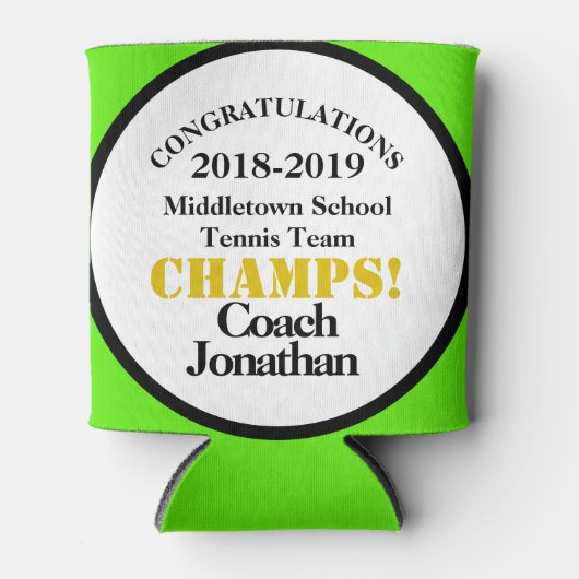 Tennis Team Coach Groene Koelbox Blikjeskoeler (Voorkant)