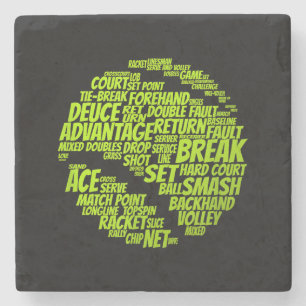 Tennis Terms Tennis Player Tennis Ball afspelen Stenen Onderzetter