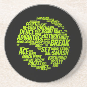 Tennis Terms Tennis Player Tennis Ball afspelen Zandsteen Onderzetter