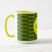 Tennis Text Design Café Mug (Gauche)