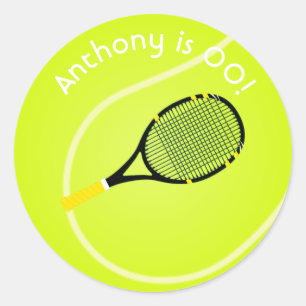 Tennis thema Birthday Party Ronde Sticker