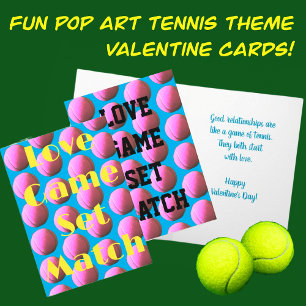 Tennis Thema Kaart Valentijnsdag