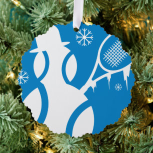 Tennis thema Kerst ornament kaart met envelop