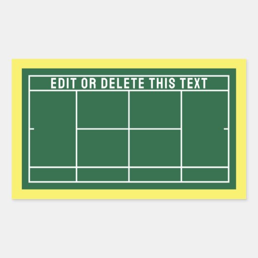Tennis Thema Rechthoekige Sticker (Voorkant)