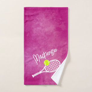 Tennis Thema Roze Tie Dye Esthetisch Persoonlijk Handdoek