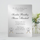 Tennis Thema Sports Wedding Invitations Kaart (Staand voorkant)