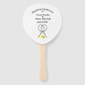 Tennis Thema Trouw Witte Handwaaier (Achterkant)