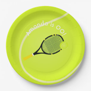 Tennis thema Verjaardagsfeest gepersonaliseerd Papieren Bordje