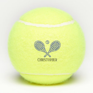 Tennis Theme Blue Monogrammed Name Tennisballen