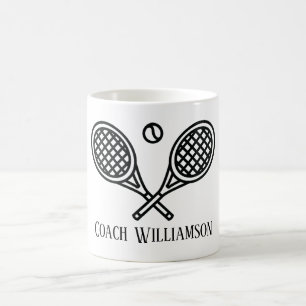Tennis Theme Coach Monogrammed Name Koffiemok