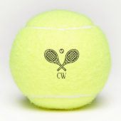 Tennis Theme Monogrammed Letter-Initialen Tennisballen (Voorkant)