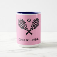Tennis Theme Monogrammed Name Coach