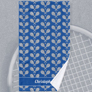 Tennis Theme Monogrammed Name Tennis Ball Handdoek