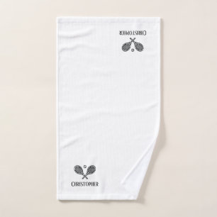 Tennis Theme Monogrammed Name Tennis Balls Hand to Handdoek