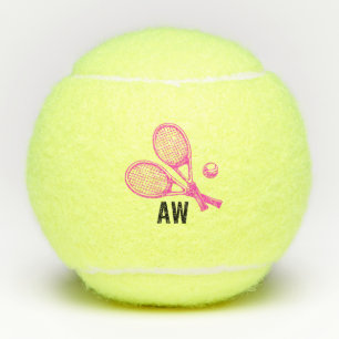Tennis Theme Pink Girly Monogrammed Naam Tennis B Tennisballen