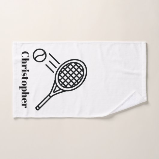 Tennis Thème Sport Nom Monogramme (Serviette à main)