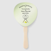 Tennis Theme Wedding Green Hand Fan Handwaaier (Achterkant)